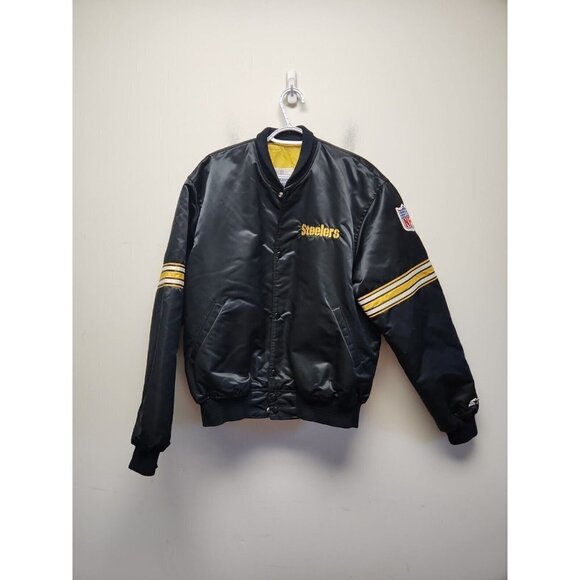 Vintage Steelers NFL Proline Starter Satin Bomber Jacket XL Beautiful